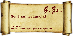 Gertner Zsigmond névjegykártya